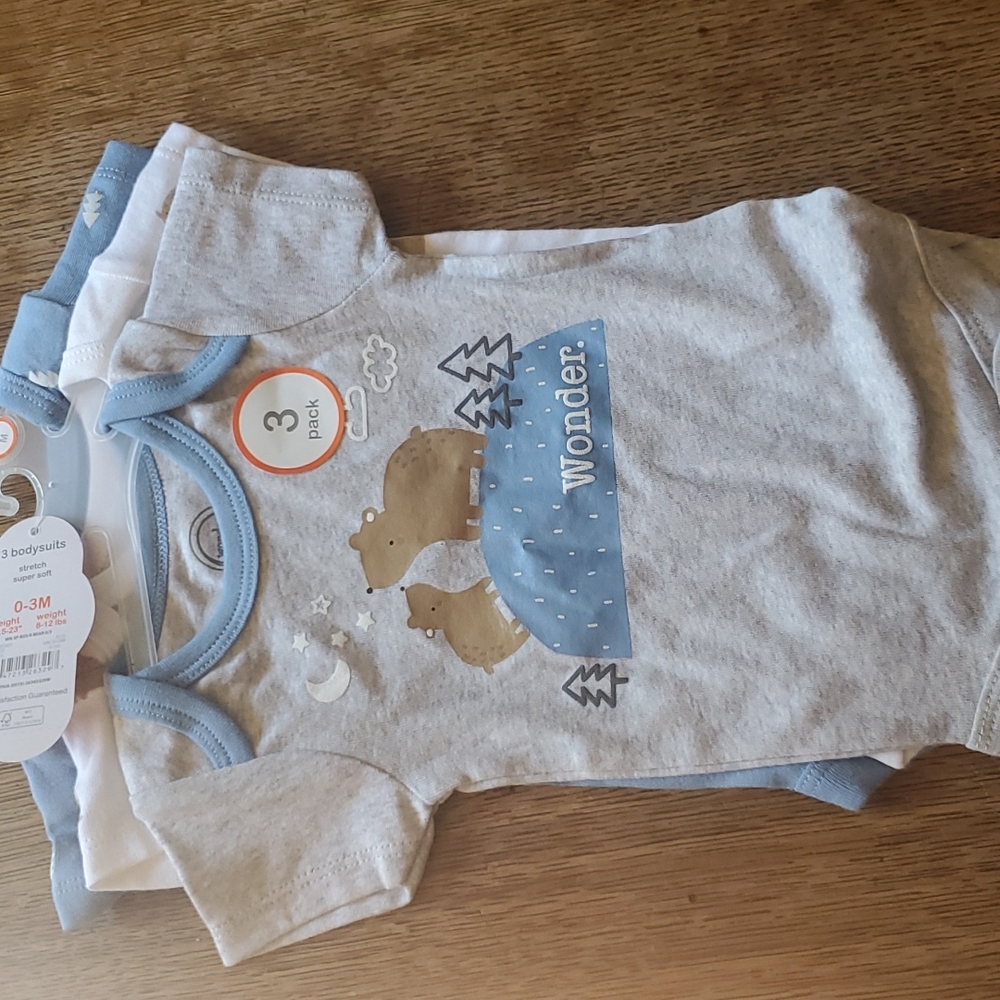 0-3m 3 pack onesies